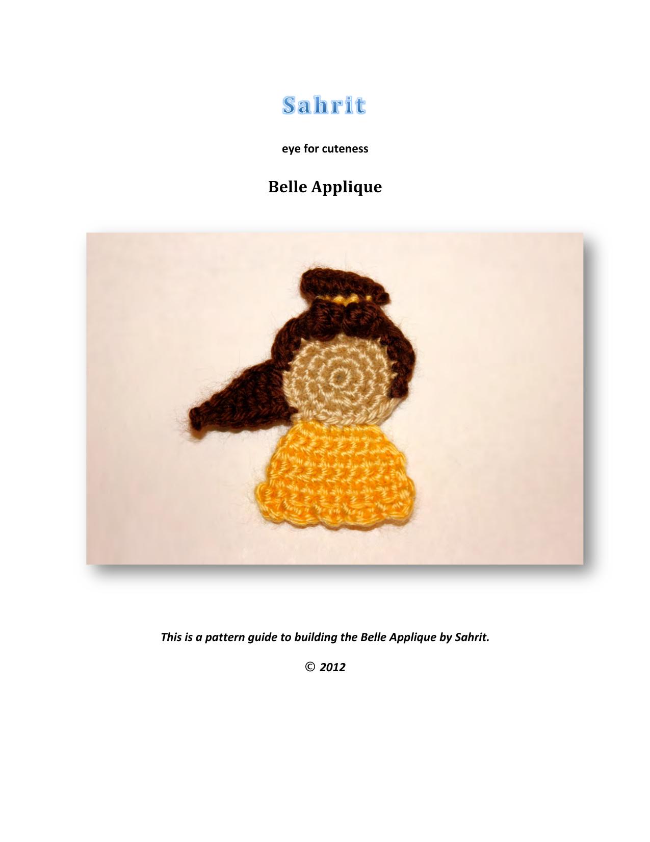 Belle Beauty and the Beast Applique Pattern by Sahrit by Sahrit Freud Weinstein