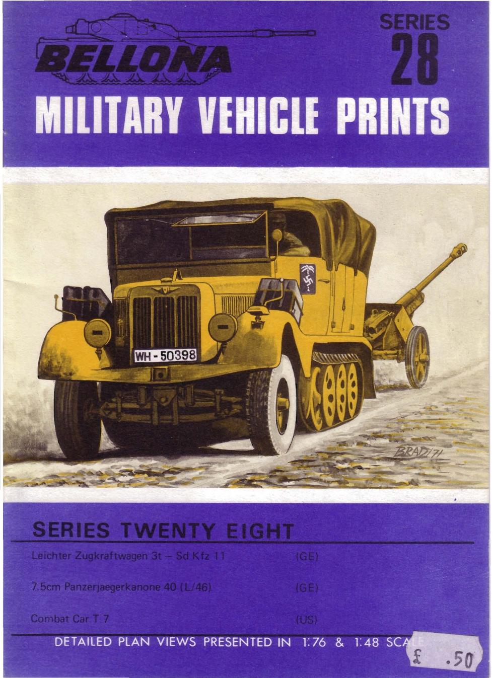 Bellona Military Vehicle Prints 28 - Sk Kfz 11 by George Bradford