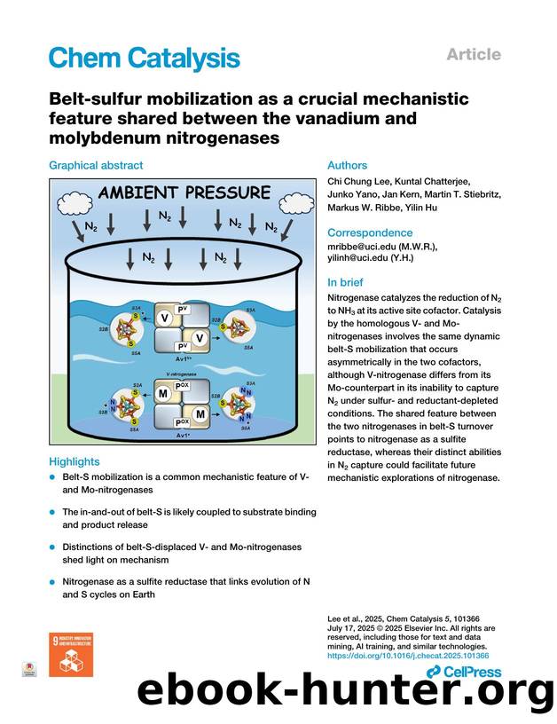 Belt-sulfur mobilization as a crucial mechanistic feature shared between the vanadium and molybdenum nitrogenases by unknow