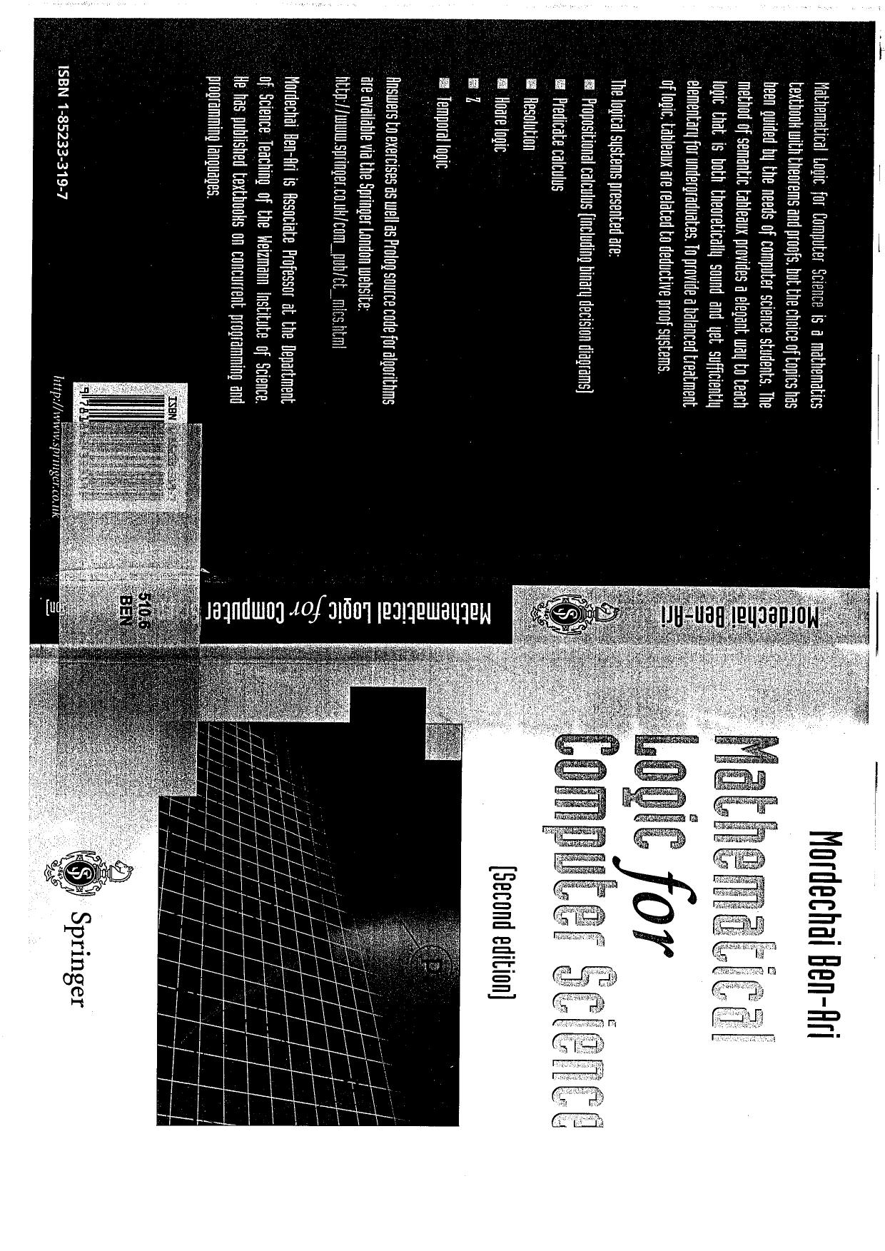 Ben-Ari. Mathematical Logic for Computer Science by Unknown