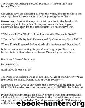 Ben-Hur: A Tale of Christ by Lewis Wallace