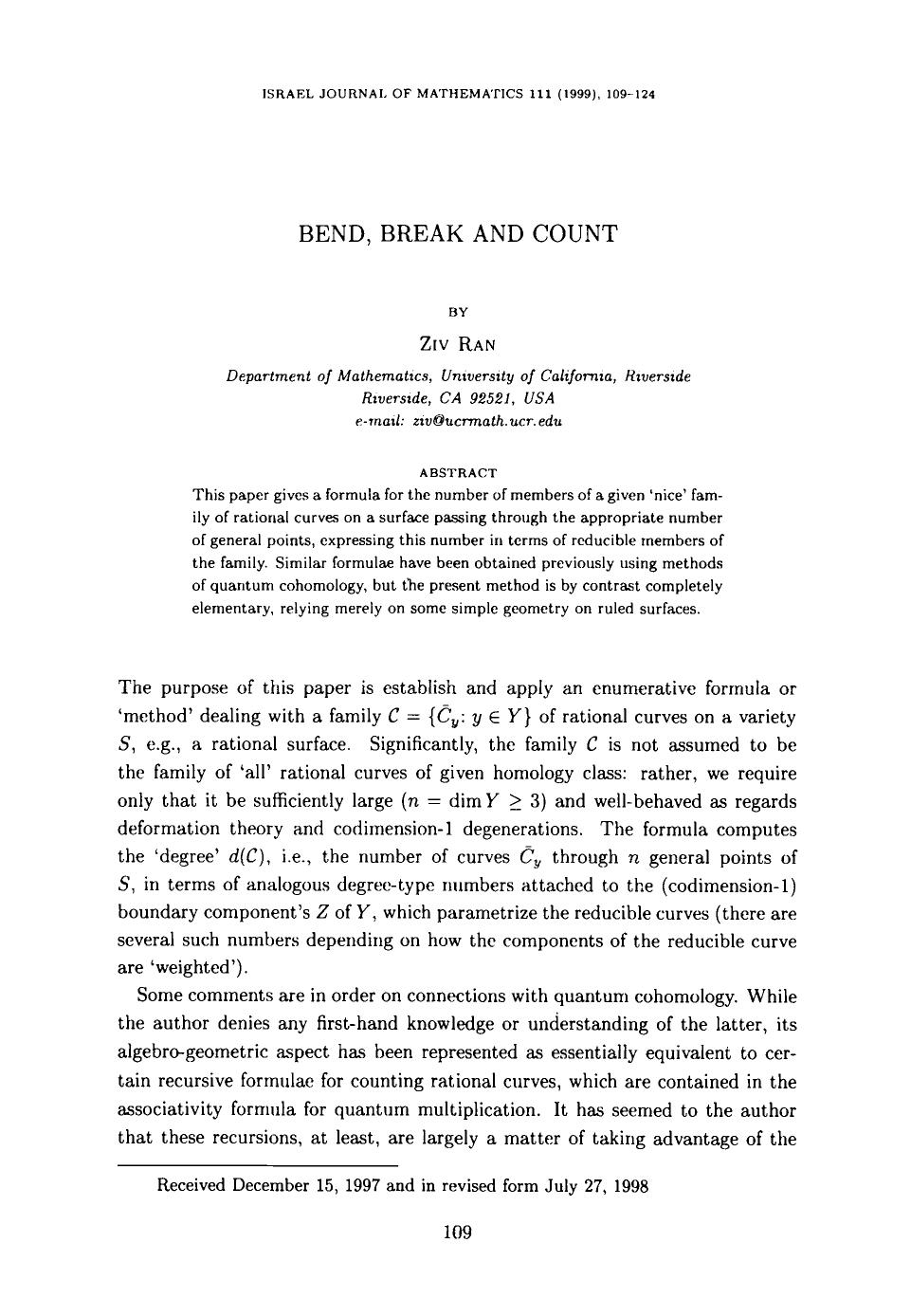 Bend, break and count by Unknown