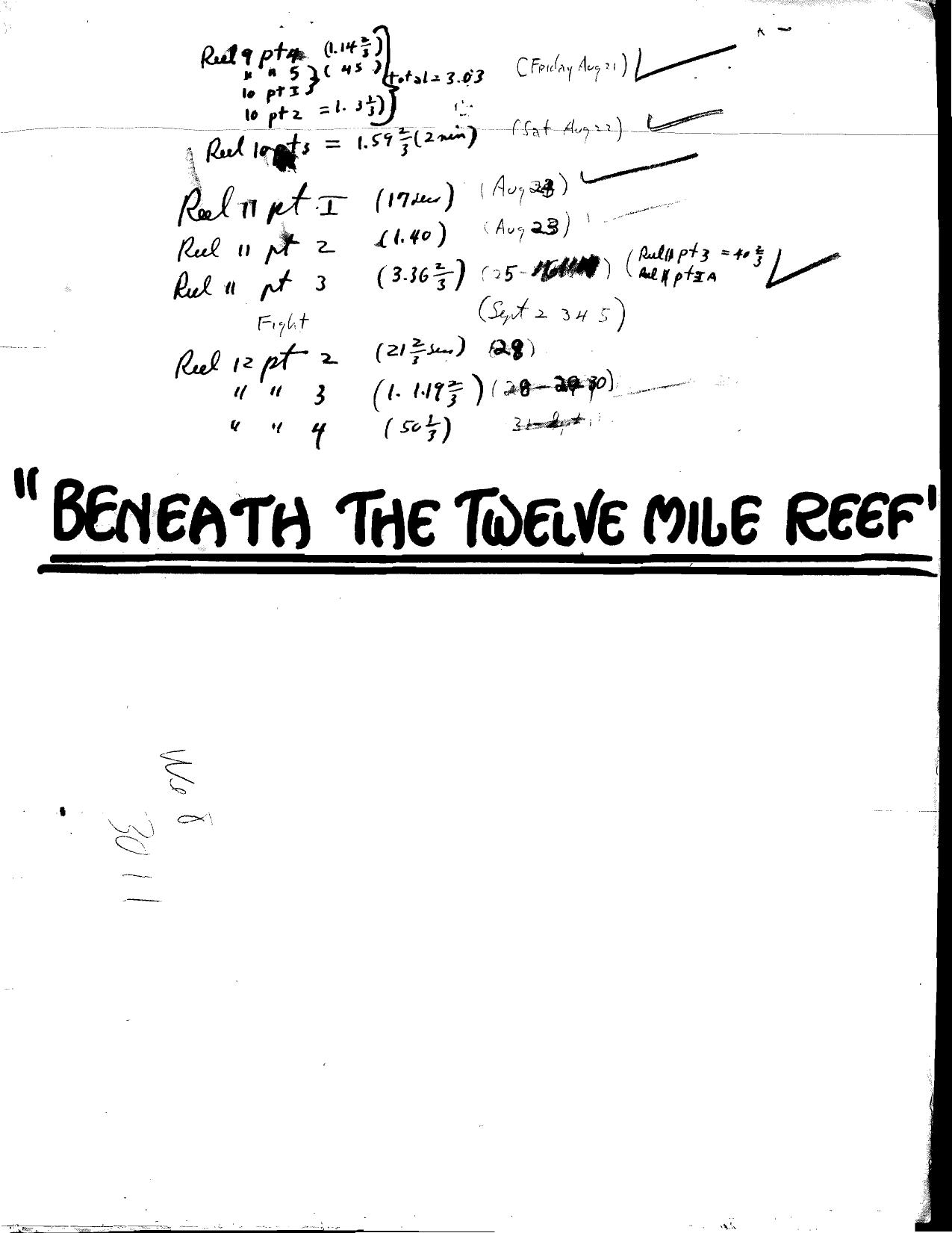 Beneath the 12-Mile Reef (1953) Complete Score by Unknown