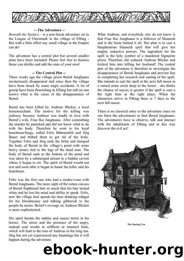 Beneath the Surface â is an adventure set in the League of Ostermark in the village of Elbing - But with a little effort any h by Mester Madsen