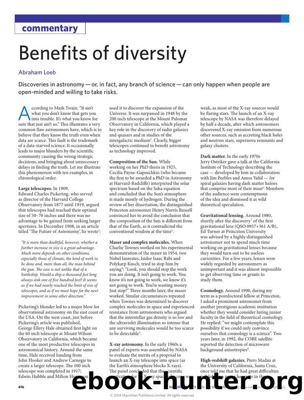 Benefits of diversity by Abraham Loeb