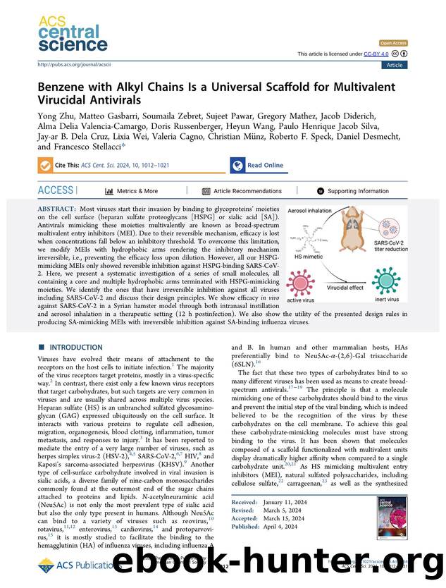 Benzene with Alkyl Chains Is a Universal Scaffold for Multivalent Virucidal Antivirals by unknow