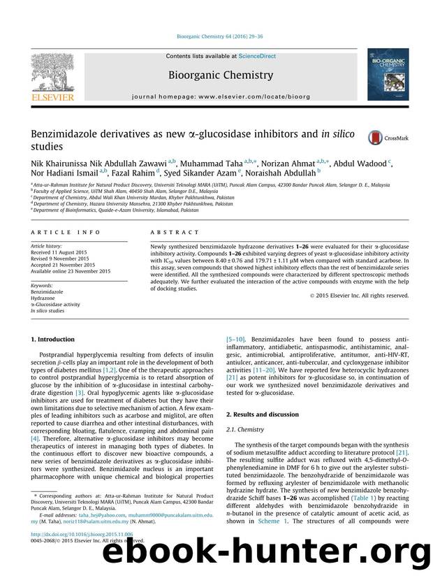 Benzimidazole derivatives as new Î±-glucosidase inhibitors and in silico studies by unknow