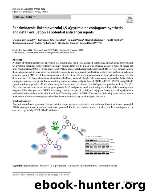 Benzimidazole-linked pyrazolo[1,5-a]pyrimidine conjugates: synthesis and detail evaluation as potential anticancer agents by unknow