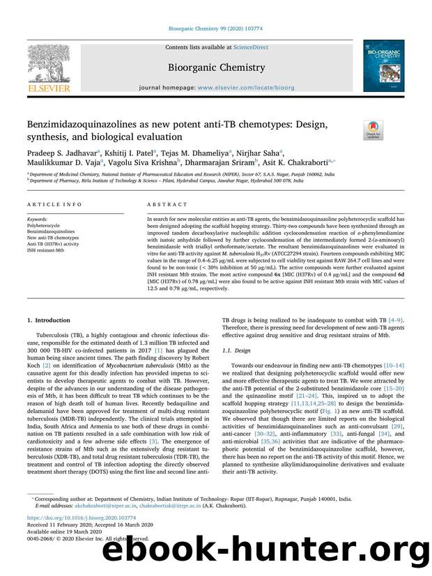 Benzimidazoquinazolines as new potent anti-TB chemotypes_ Design, synthesis, and biological evaluation by unknow