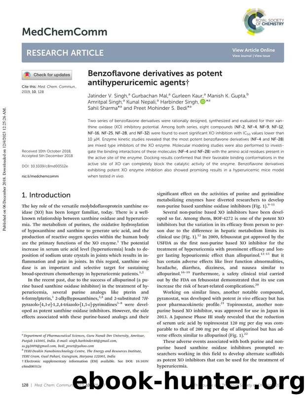 Benzoflavone derivatives as potent antihyperuricemic agents by unknow