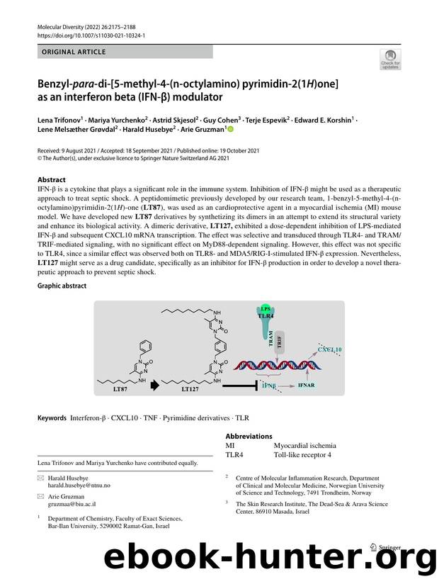 Benzyl-para-di-[5-methyl-4-(n-octylamino) pyrimidin-2(1H)one] as an interferon beta (IFN-Î²) modulator by unknow