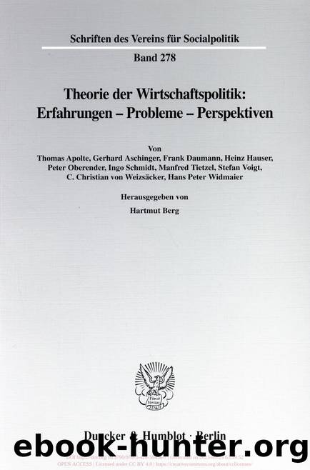 Berg ed. by Schriften des Vereins für Socialpolitik (9783428504367)
