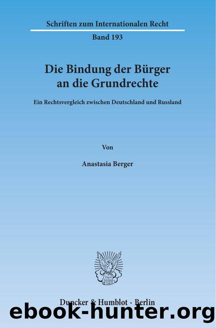 Berger by Schriften zum Internationalen Recht (9783428542901)