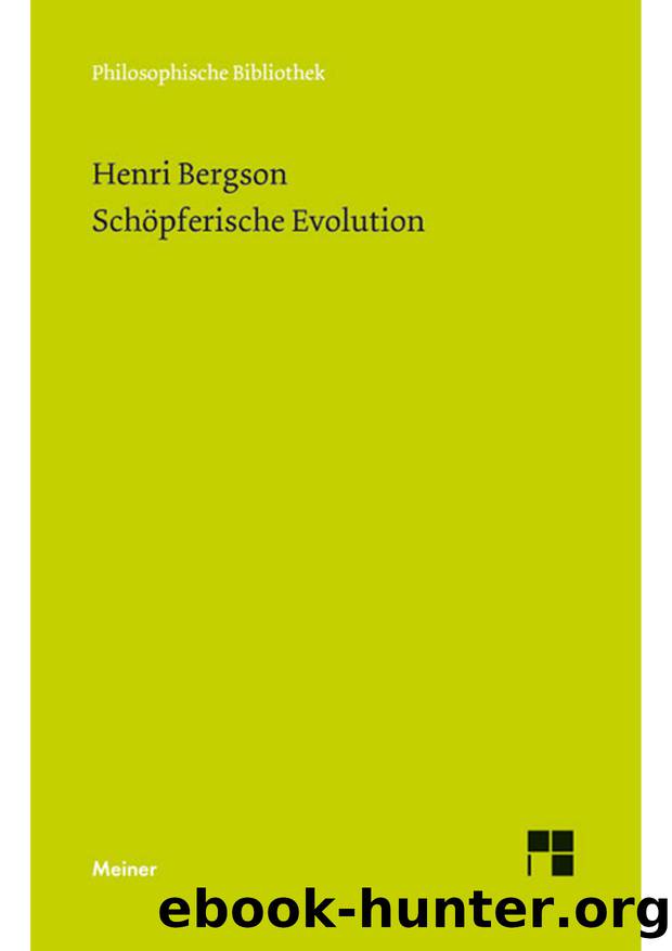 Bergson by Schöpferische Evolution (9783787322497)