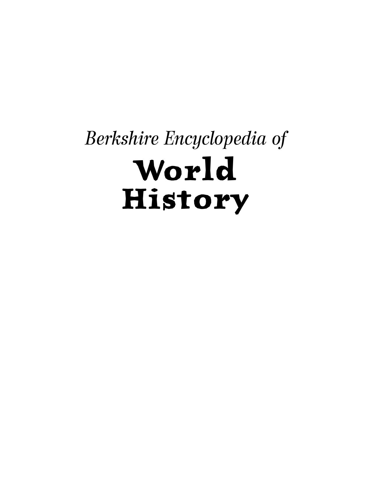 Berkshire Encyclopedia Of World History Vol V Tang Taizong To Zoroastrianism by Unknown