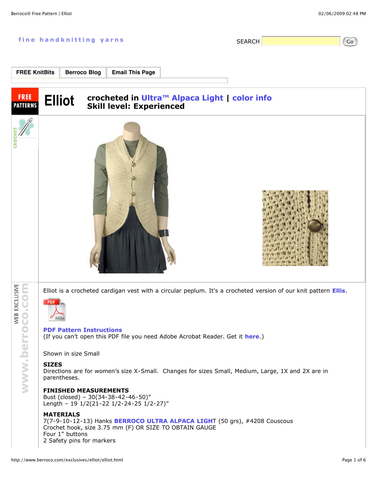 BerrocoÂ® Free Pattern | Elliot by Lynn Carlisle