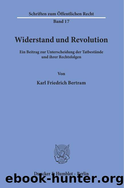 Bertram by Widerstand und Revolution (9783428401093)