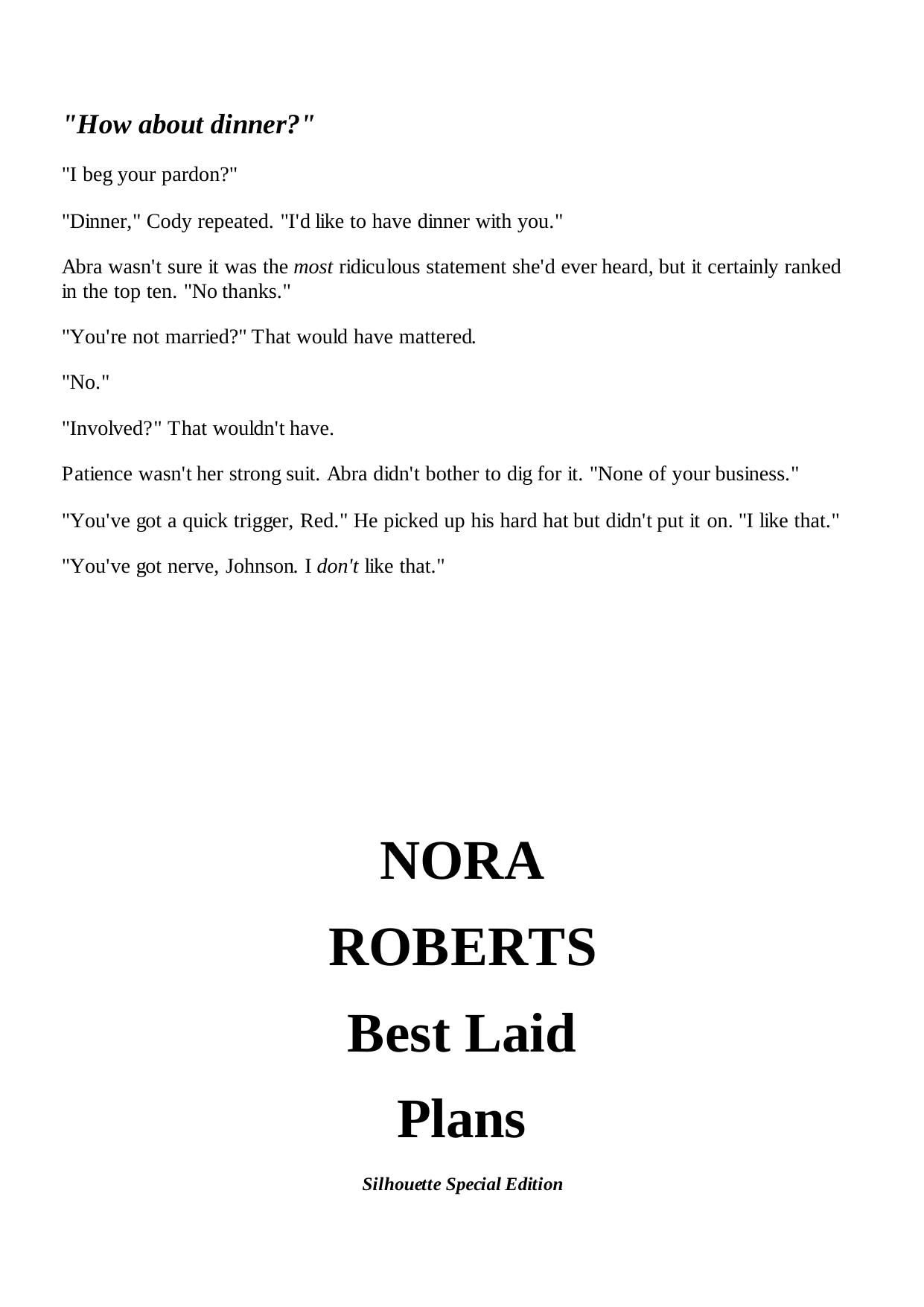 Best Laid Plans-Loving Jack 2-Nora Roberts(1989) by Nichole Archer