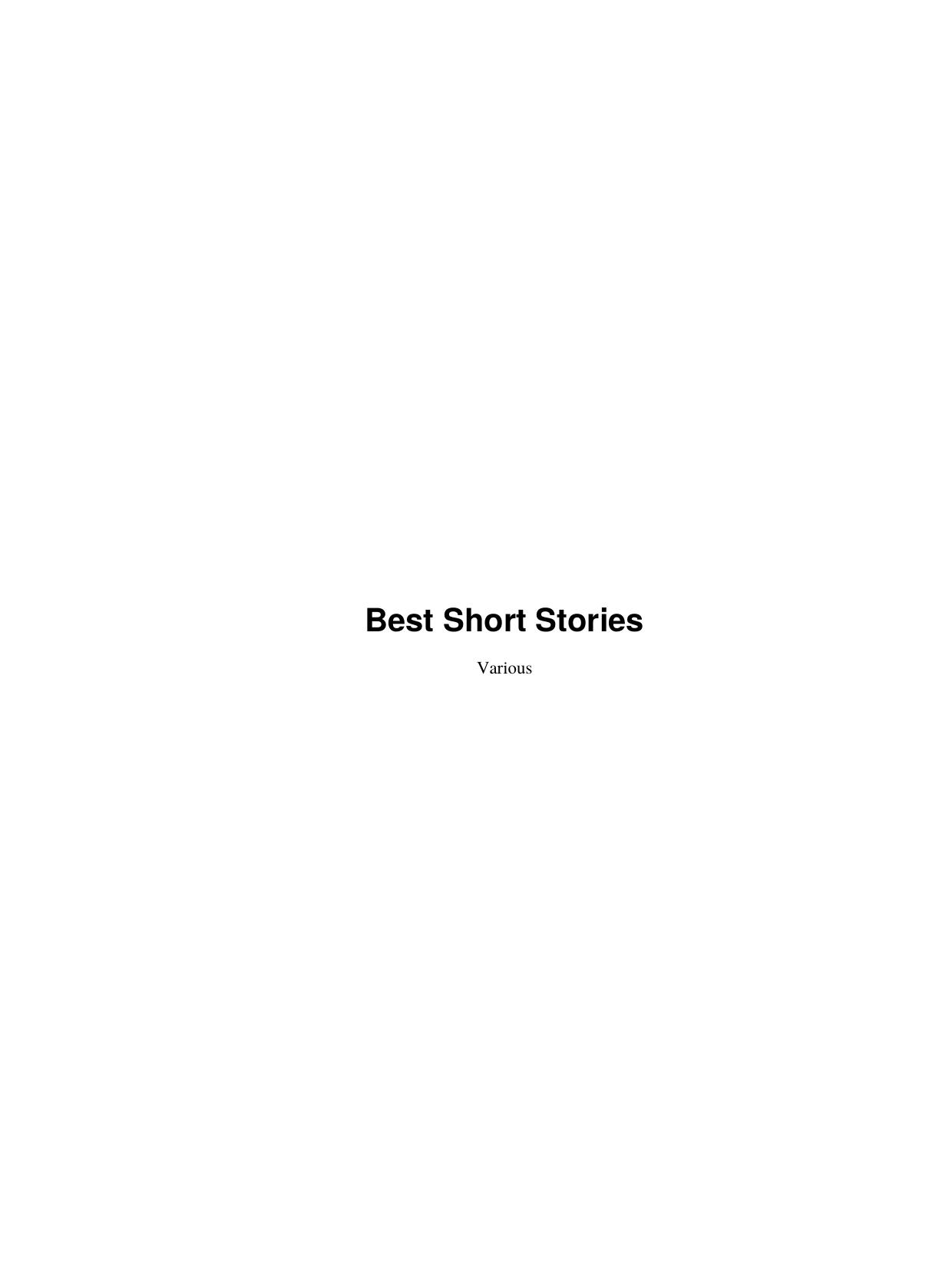 Best Short Stories by Various