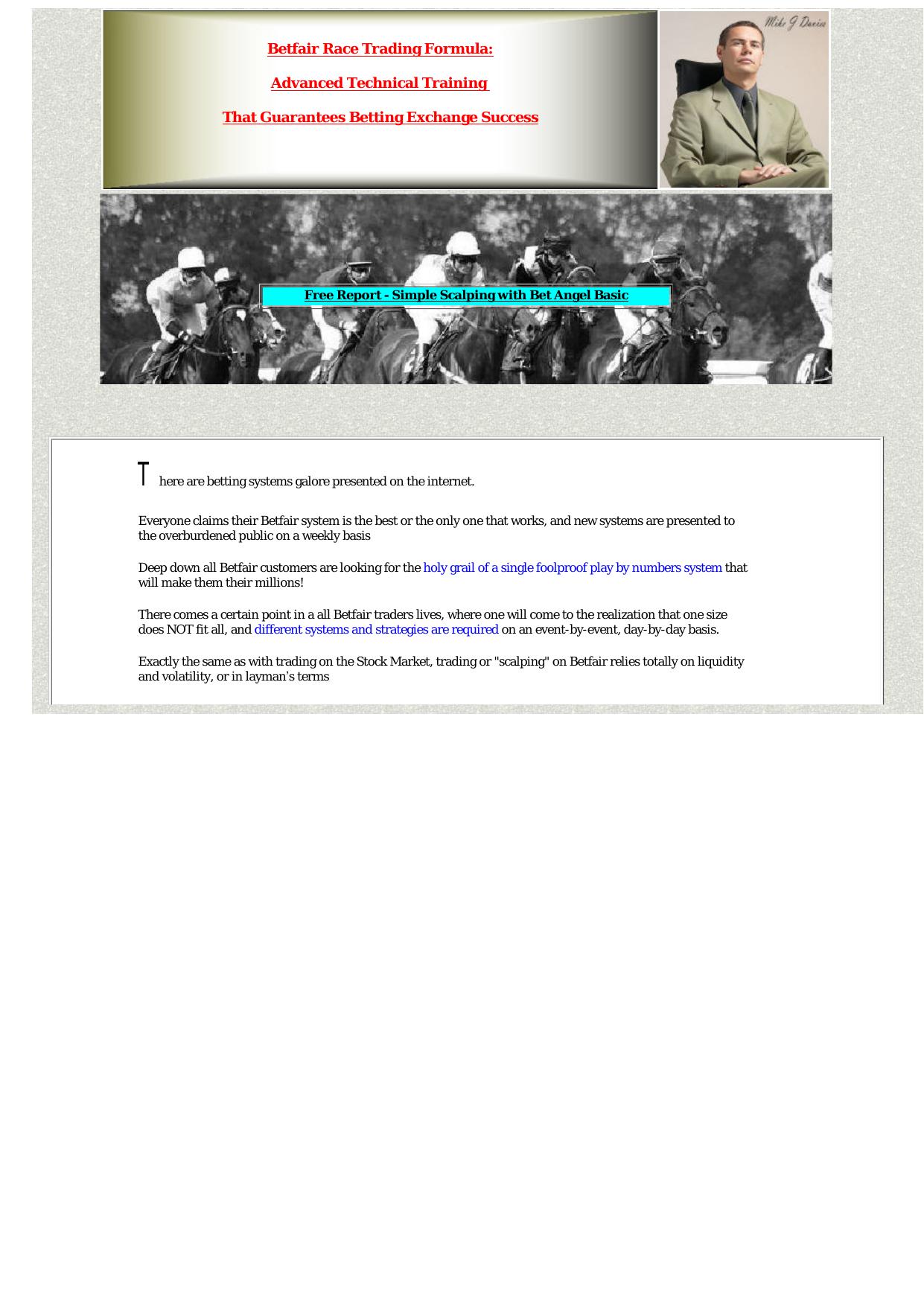 Betfair Race Trading Formula-. by Best of Kuszter's Collection