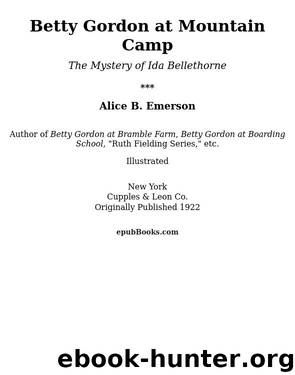 Betty Gordon at Mountain Camp by Alice B. Emerson