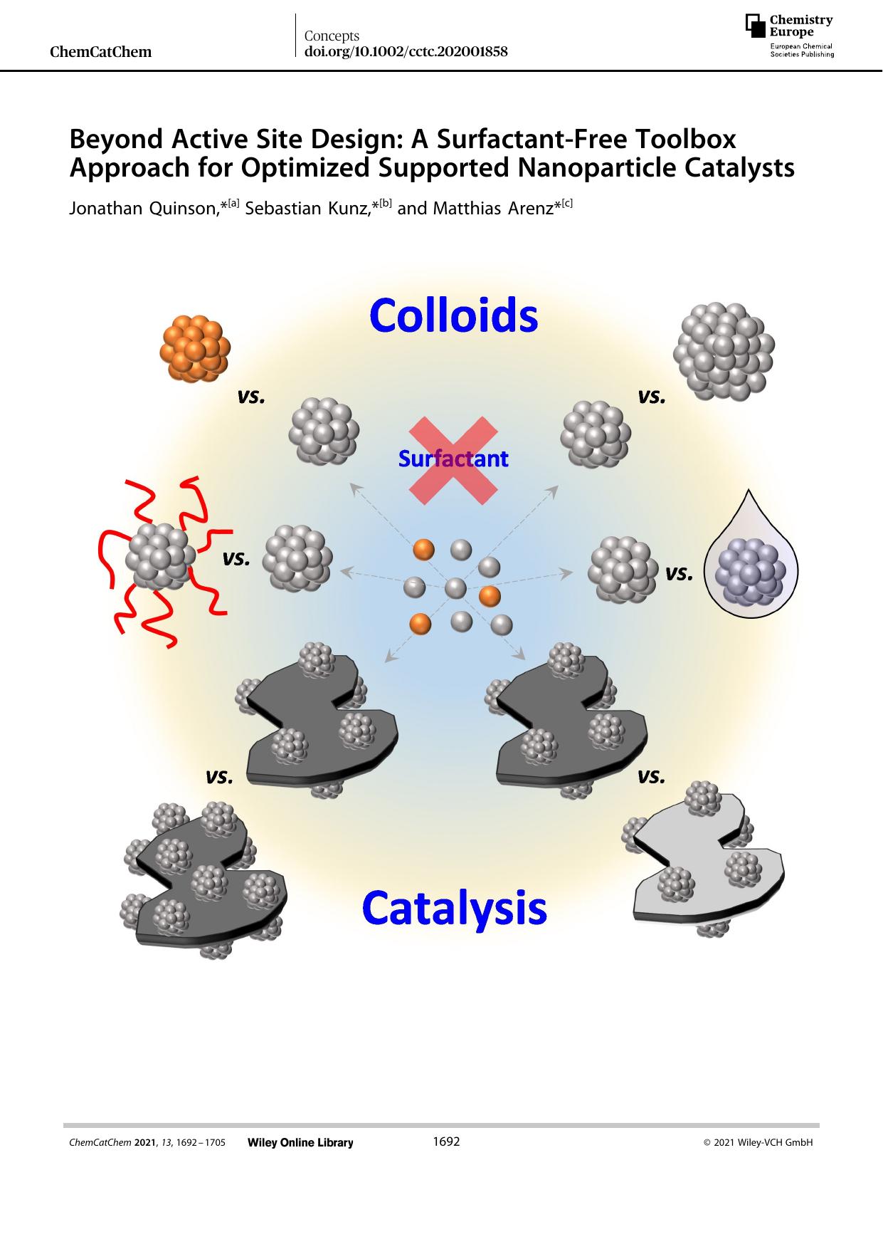 Beyond Active Site Design: A SurfactantâFree Toolbox Approach for Optimized Supported Nanoparticle Catalysts by Unknown