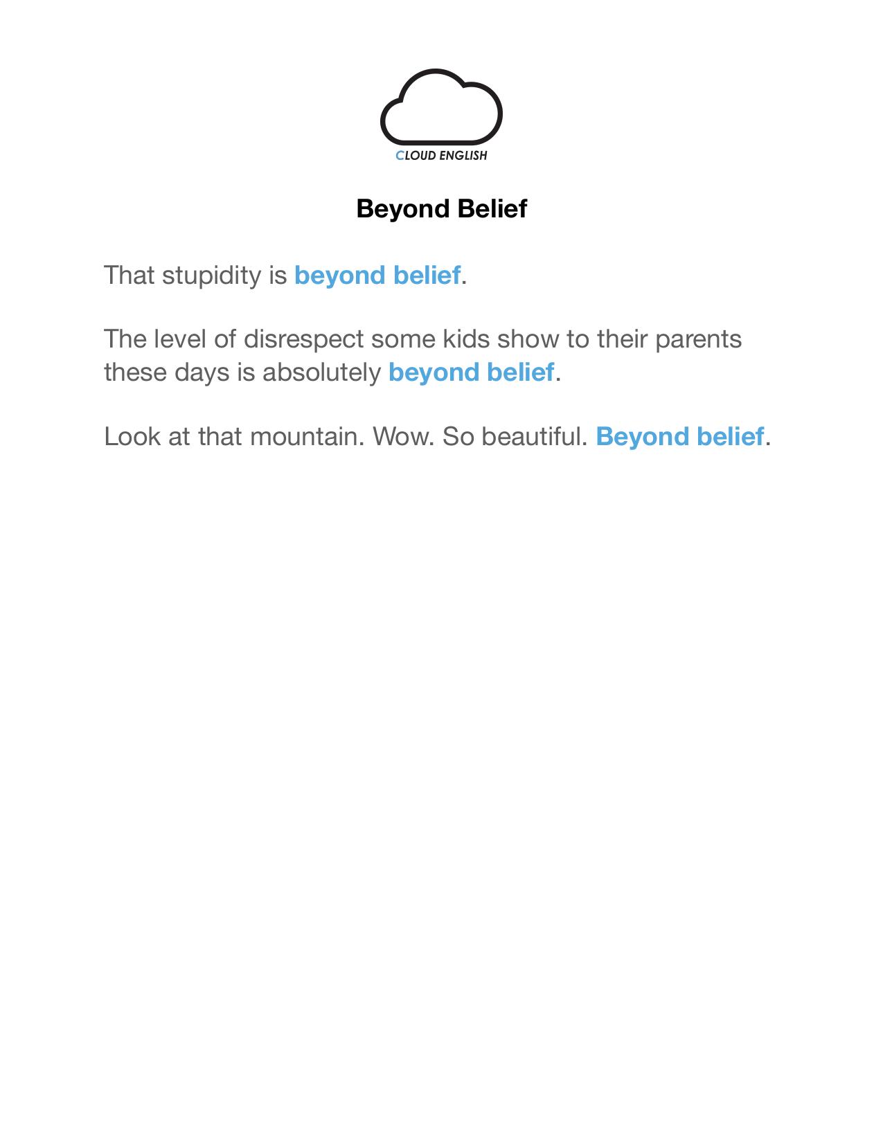 Beyond Belief by Unknown
