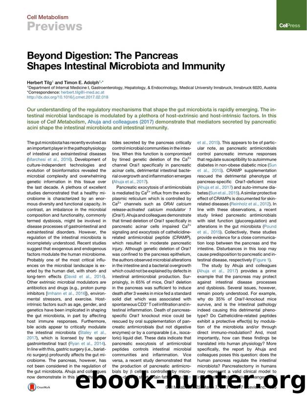 Beyond Digestion: The Pancreas Shapes Intestinal Microbiota and Immunity by Herbert Tilg & Timon E. Adolph