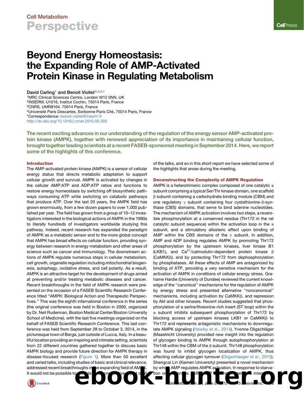 Beyond Energy Homeostasis: the Expanding Role of AMP-Activated Protein Kinase in Regulating Metabolism by David Carling & Benoit Viollet