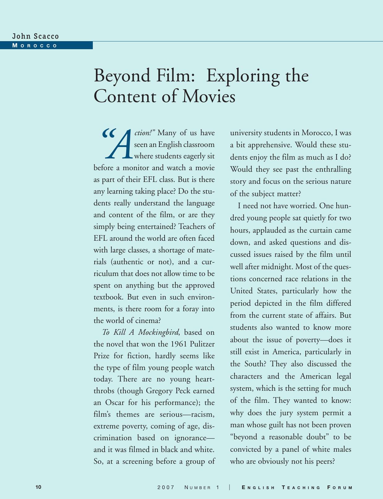 Beyond Film: Exploring the Content of Movies by Scacco John