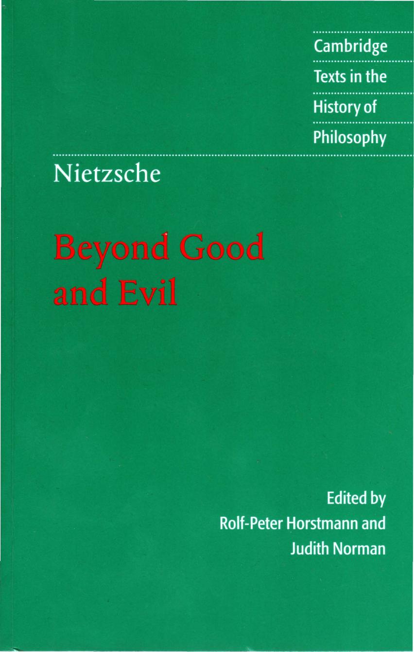 Beyond Good and Evil- Prelude to a Philosophy of the Future by Unknown