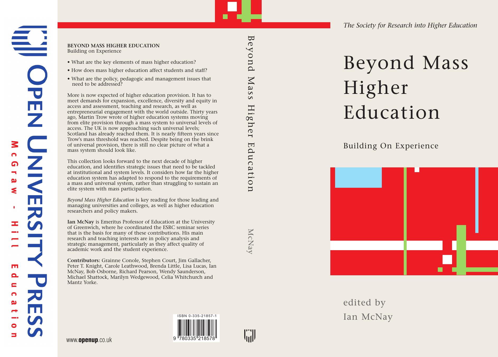 Beyond Mass Higher Education (Society for Research Into Higher Education) by Ian McNay