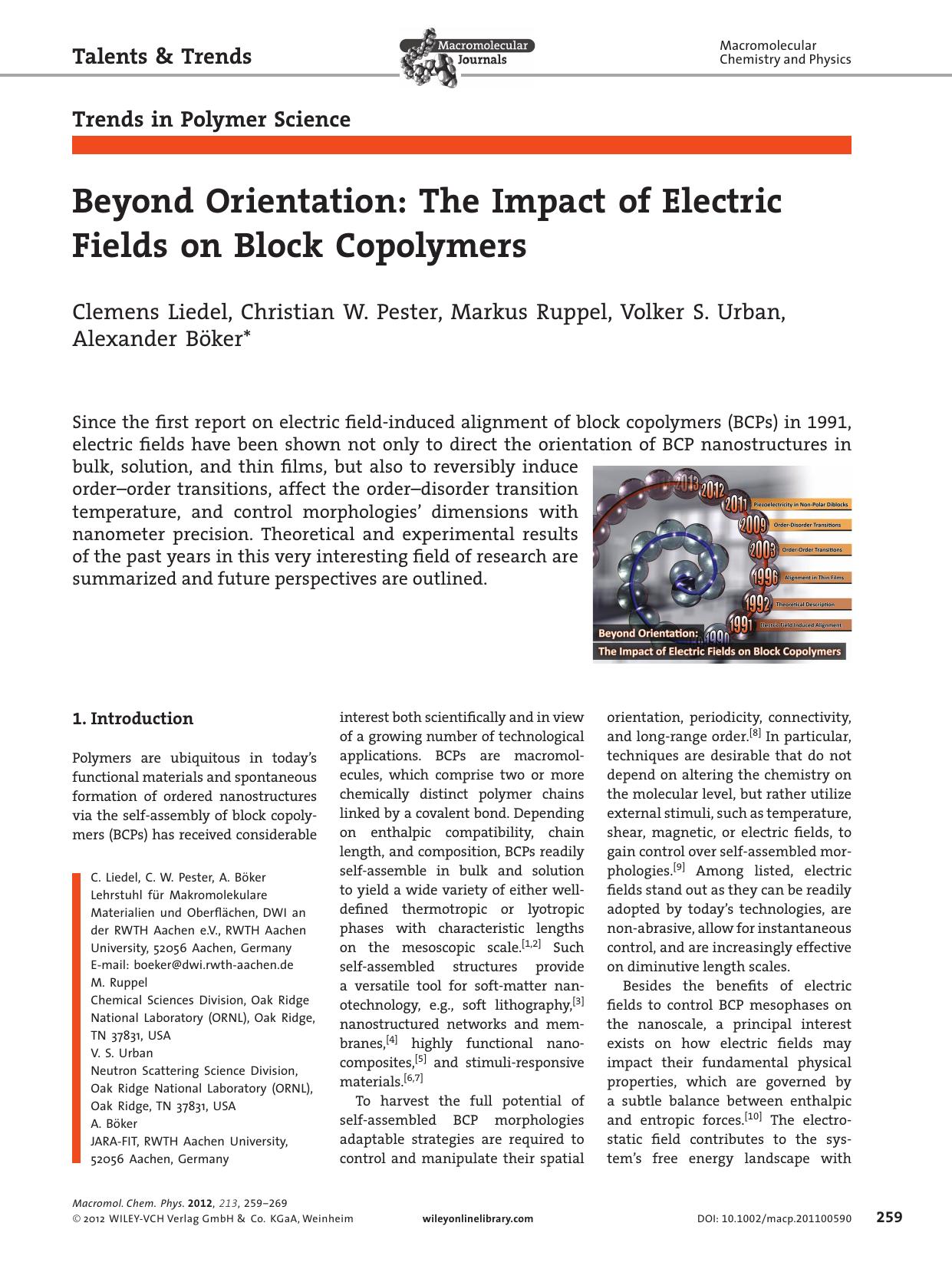 Beyond Orientation: The Impact of Electric Fields on Block Copolymers by vng