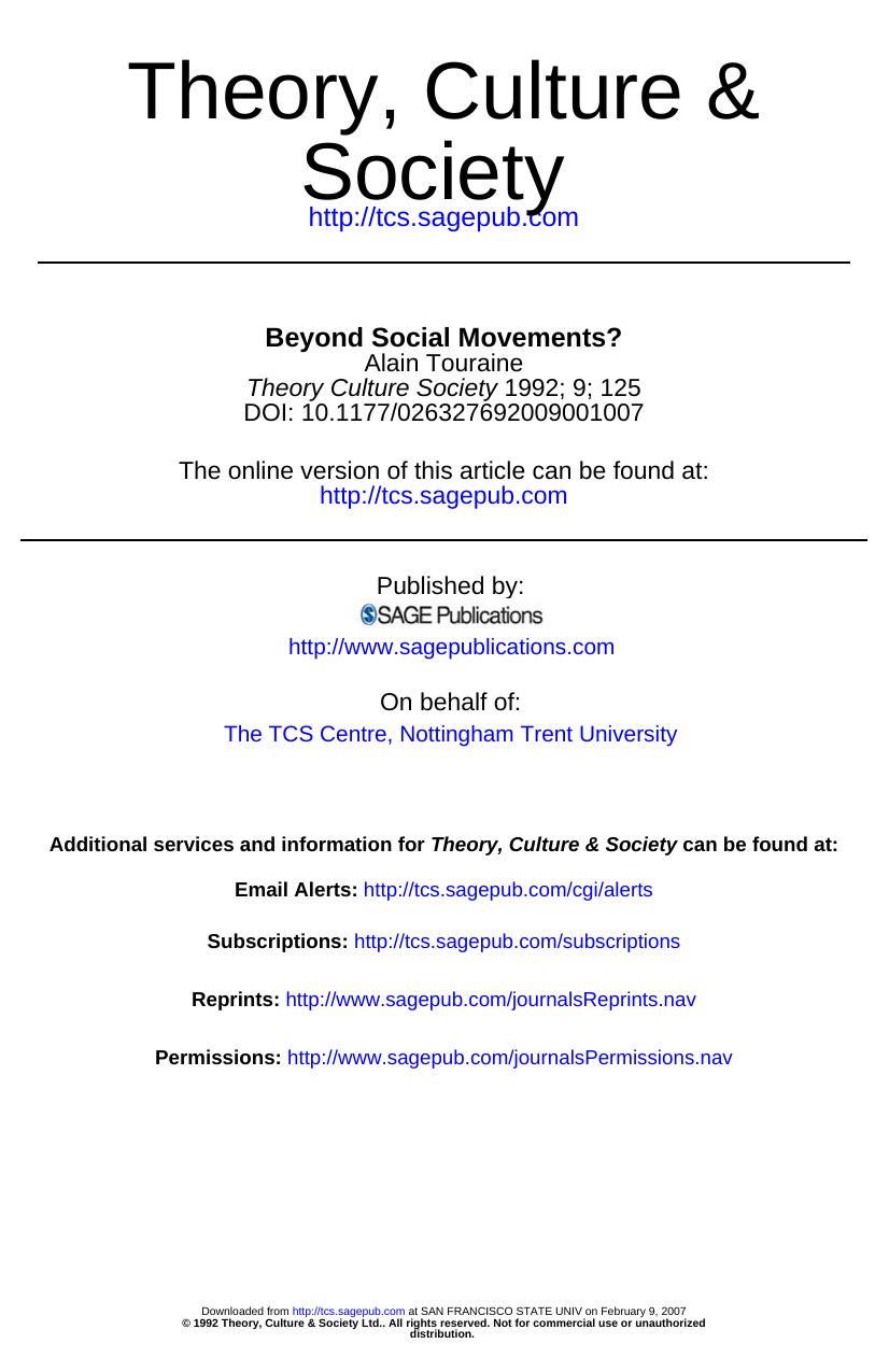 Beyond Social Movements by Unknown