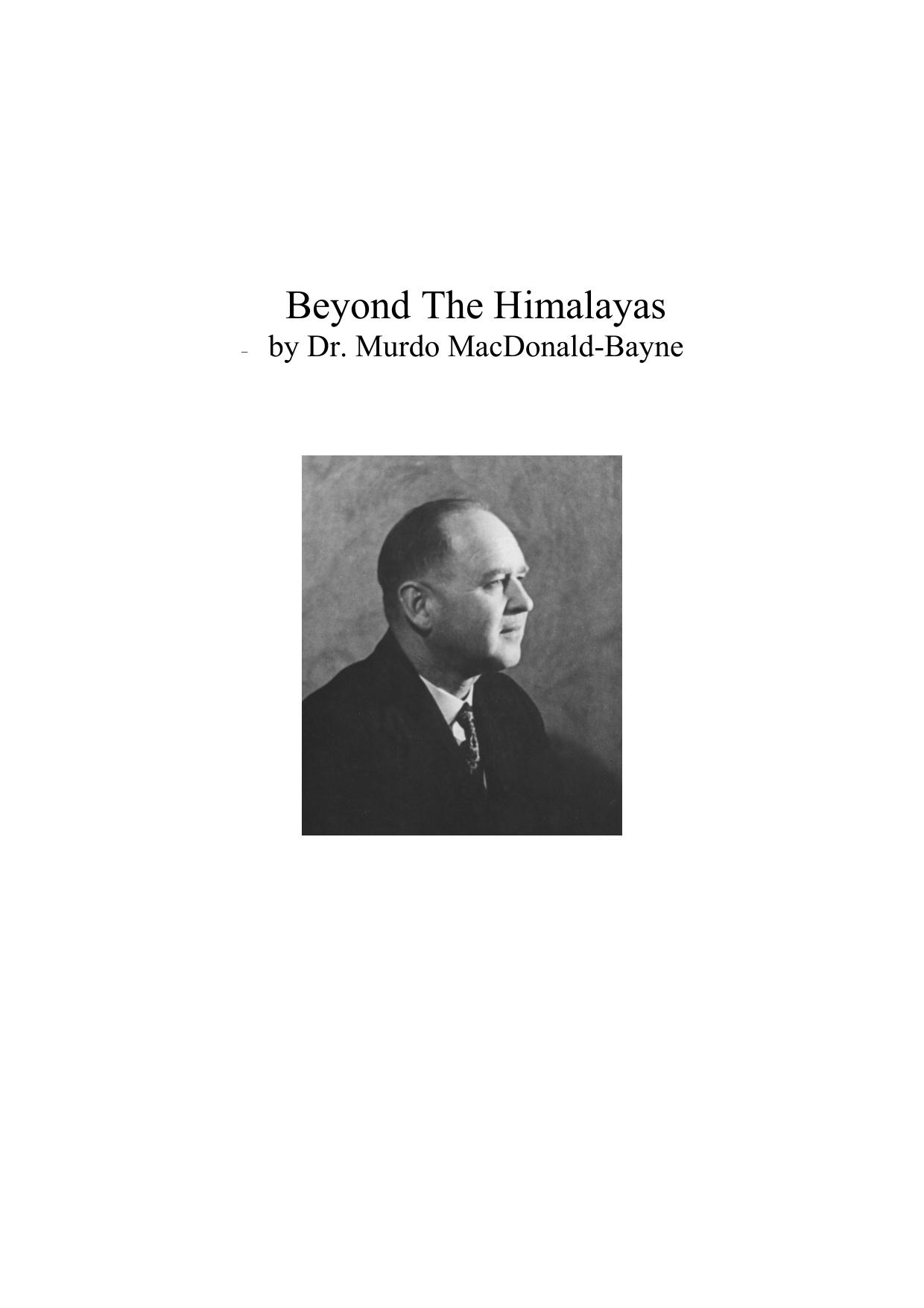 Beyond The Himalayas by M. MacDonald-Bayne