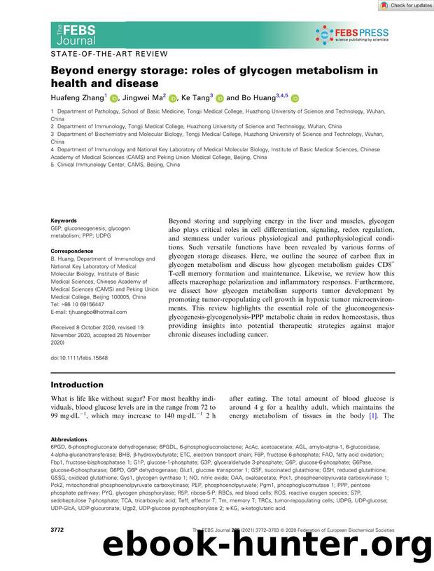 Beyond energy storage: roles of glycogen metabolism in health and disease by Unknown