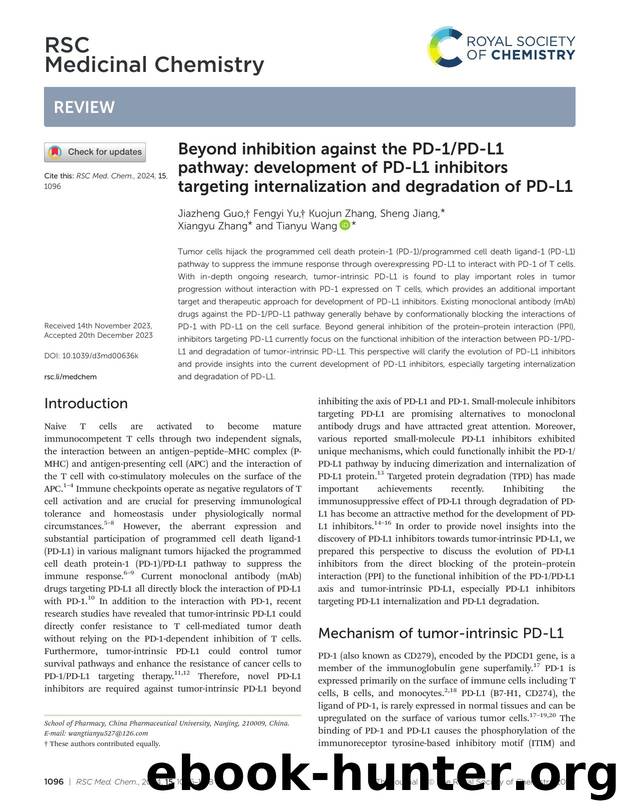 Beyond inhibition against the PD-1PD-L1 pathway: development of PD-L1 inhibitors targeting internalization and degradation of PD-L1 by Jiazheng Guo & Fengyi Yu & Kuojun Zhang & Sheng Jiang & Xiangyu Zhang & Tianyu Wang