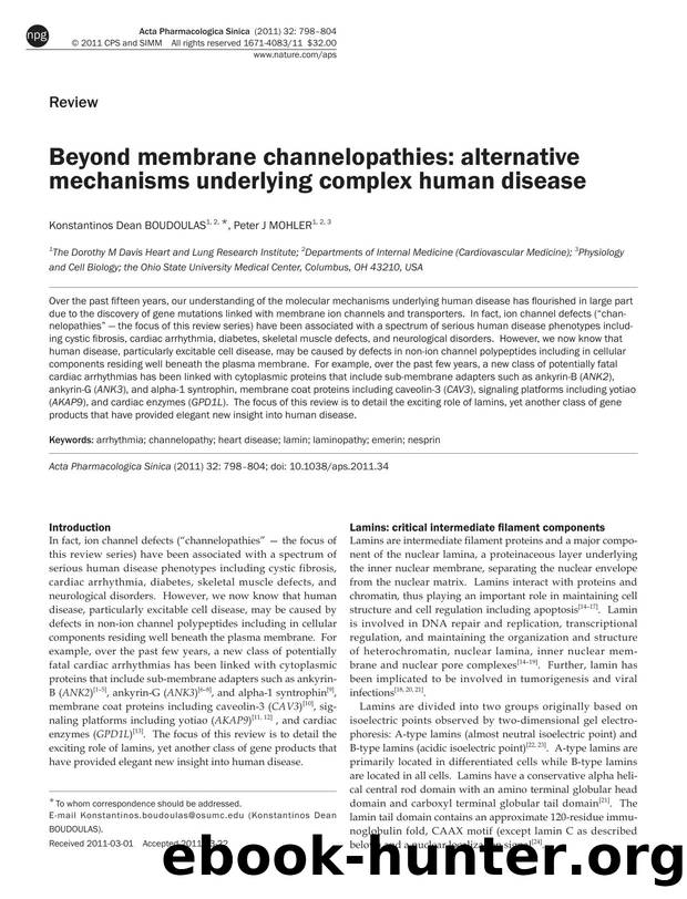 Beyond membrane channelopathies: alternative mechanisms underlying complex human disease by Konstantinos Dean Boudoulas & Peter J Mohler