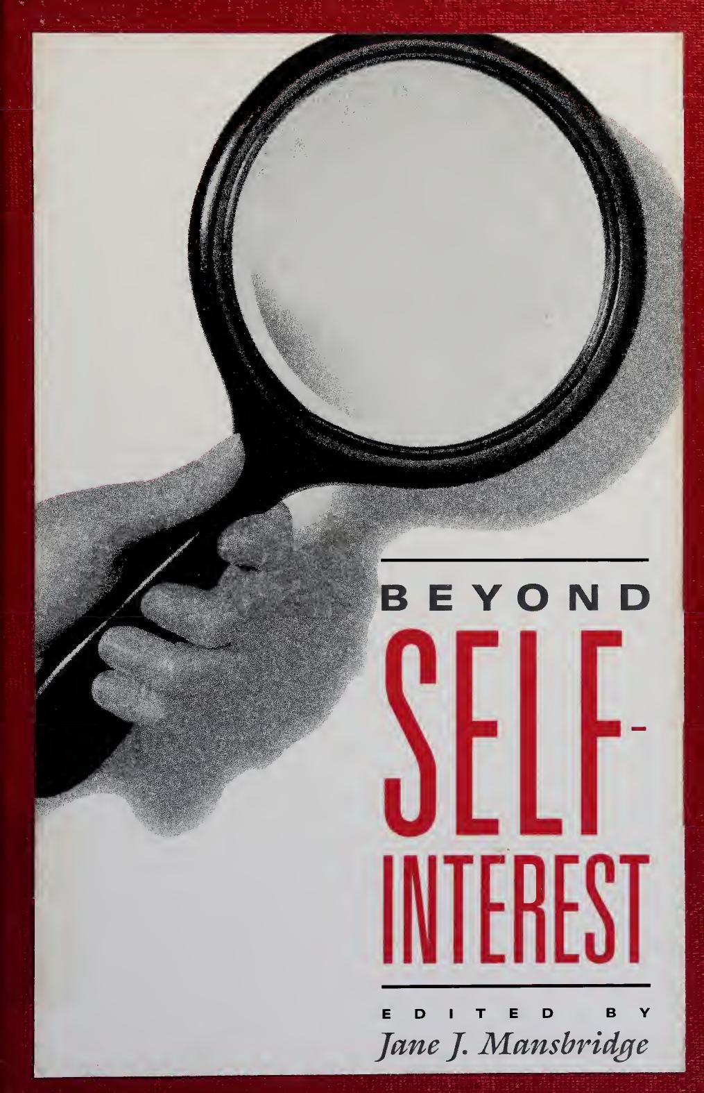 Beyond self-interest by Mansbridge Jane J
