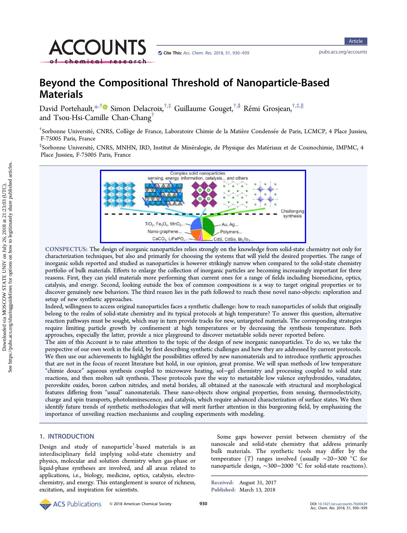 Beyond the Compositional Threshold of Nanoparticle-Based Materials by David Portehault Simon Delacroix Guillaume Gouget Rémi Grosjean & Tsou-Hsi-Camille Chan-Chang