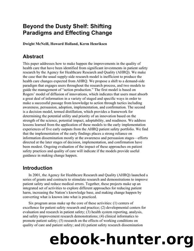 Beyond the Dusty Shelf: Shifting Paradigms and Effecting Change by Unknown