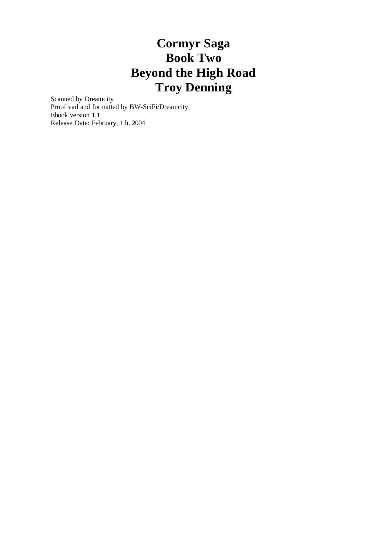 Beyond the High Road by Troy Denning