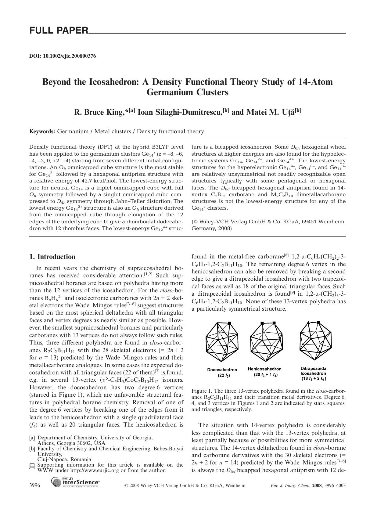 Beyond the Icosahedron: A Density Functional Theory Study of 14-Atom Germanium Clusters by Unknown