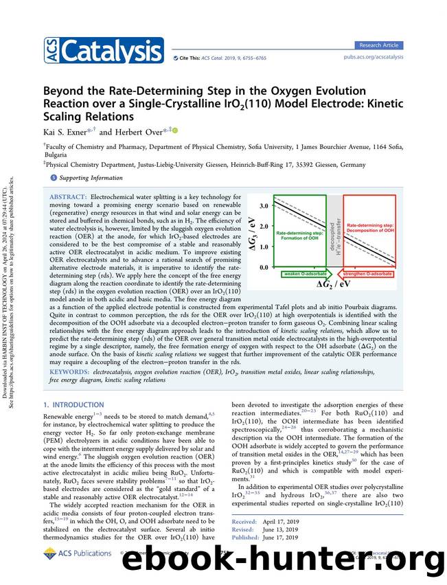 Beyond the Rate-Determining Step in the Oxygen Evolution Reaction over a Single-Crystalline IrO2(110) Model Electrode: Kinetic Scaling Relations by Kai S. Exner & Herbert Over