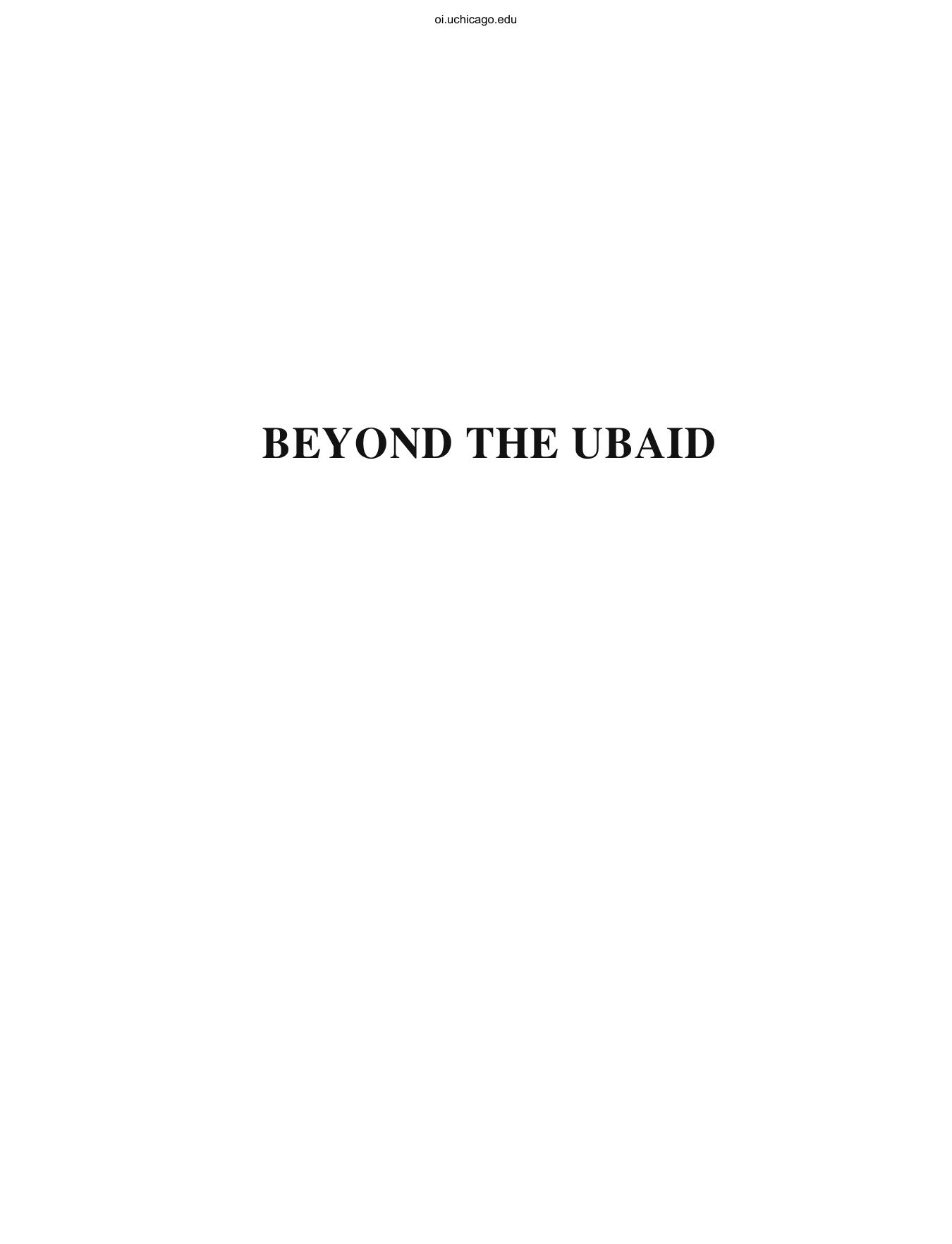 Beyond the Ubaid: Transformation and Integration in the Late Prehistoric Societies of the Middle East (Studies in Ancient Orien by Robert A. Carter
