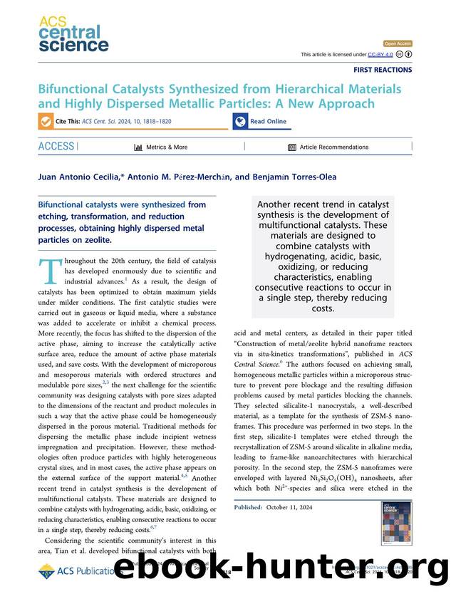 Bifunctional Catalysts Synthesized from Hierarchical Materials and Highly Dispersed Metallic Particles: A New Approach by unknow