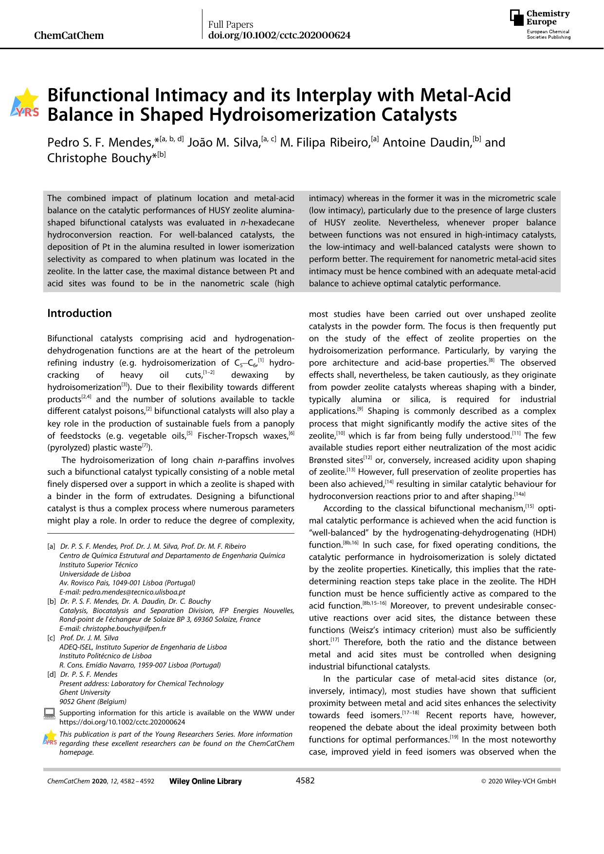 Bifunctional Intimacy and its Interplay with MetalâAcid Balance in Shaped Hydroisomerization Catalysts by Unknown