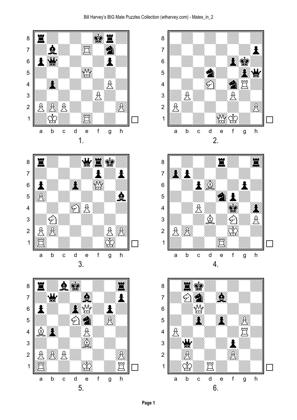 Big Mate puzzles Collection. 4638 Grandmaster Puzzles. Mates in 2 to Mates in 13 by Harvey Bill