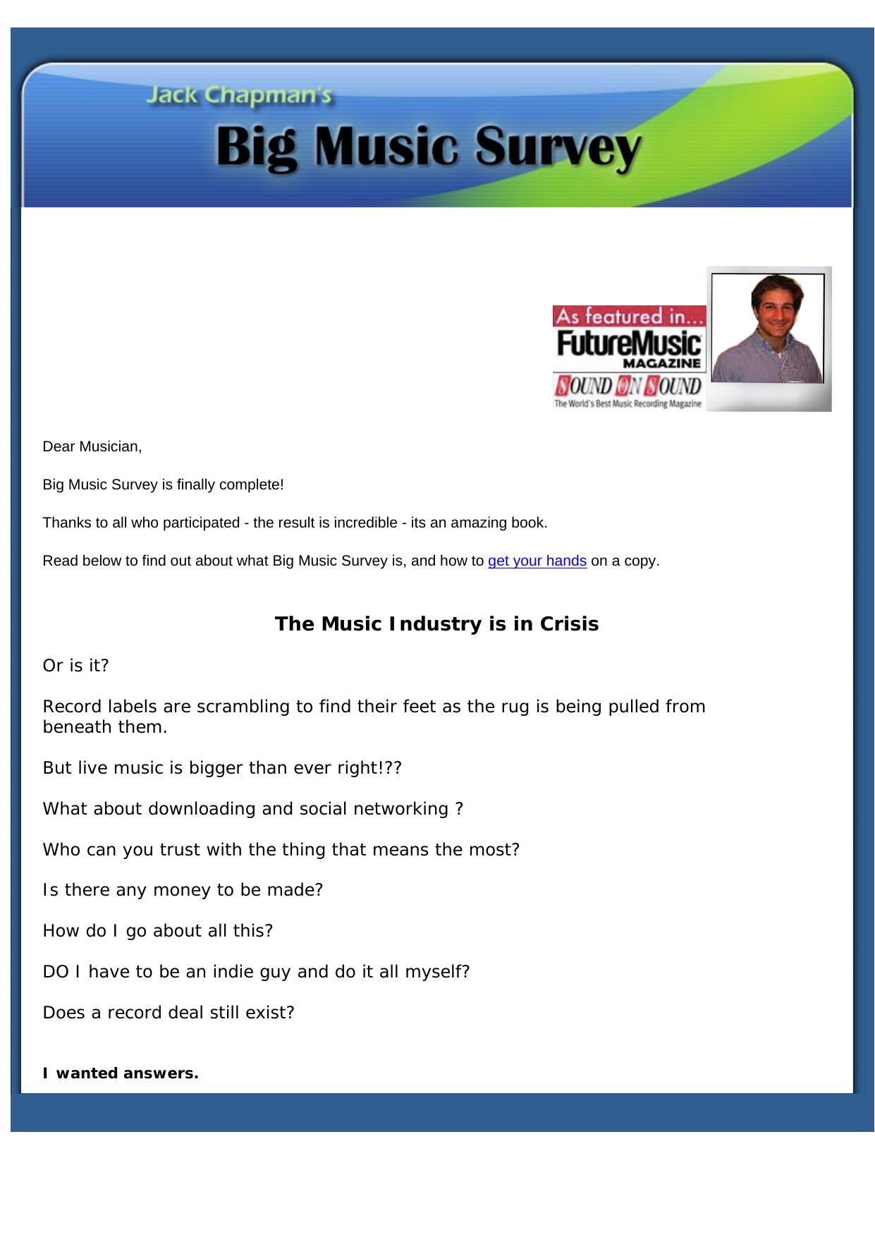 Big Music Survey Ebook. by Best of Kuszter's Collection