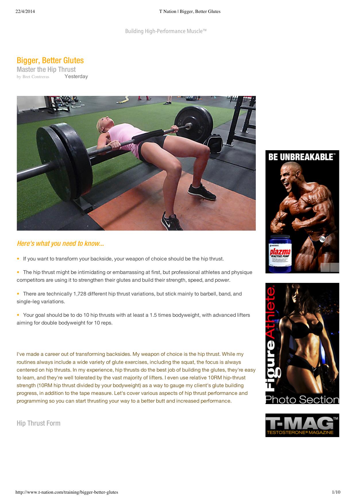 Bigger better glutes by T nation